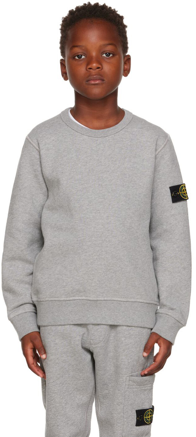 

Детская серая толстовка, окрашенная в готовом виде Stone Island Junior