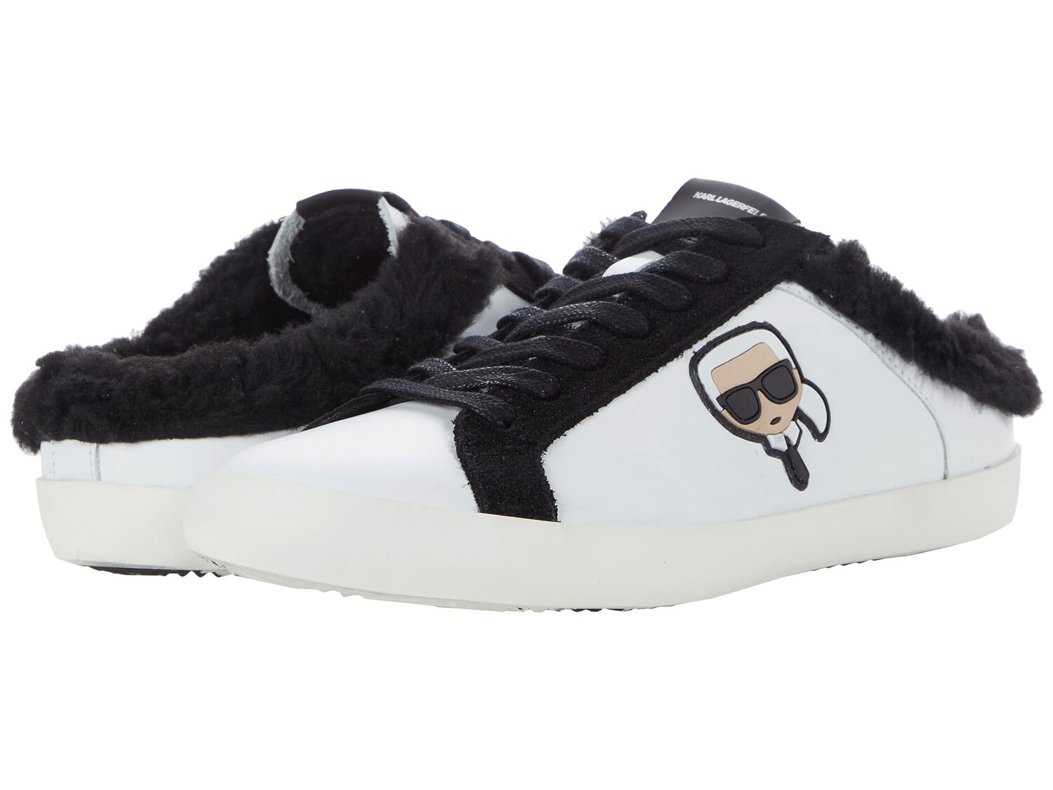 

Кроссовки Karl Lagerfeld Paris, Leather Faux Fur Lined Backless Sneaker On Banded Sole