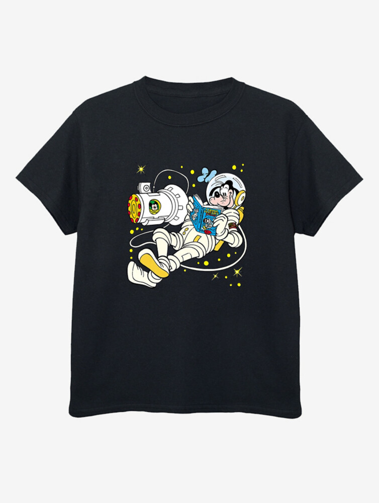 

Черная футболка с принтом для детей NW2 Goofy Reading In Space Kids George., черный