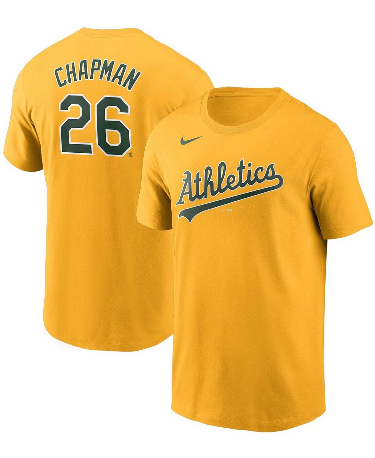 

Мужская футболка matt chapman gold oakland athletics name number Nike