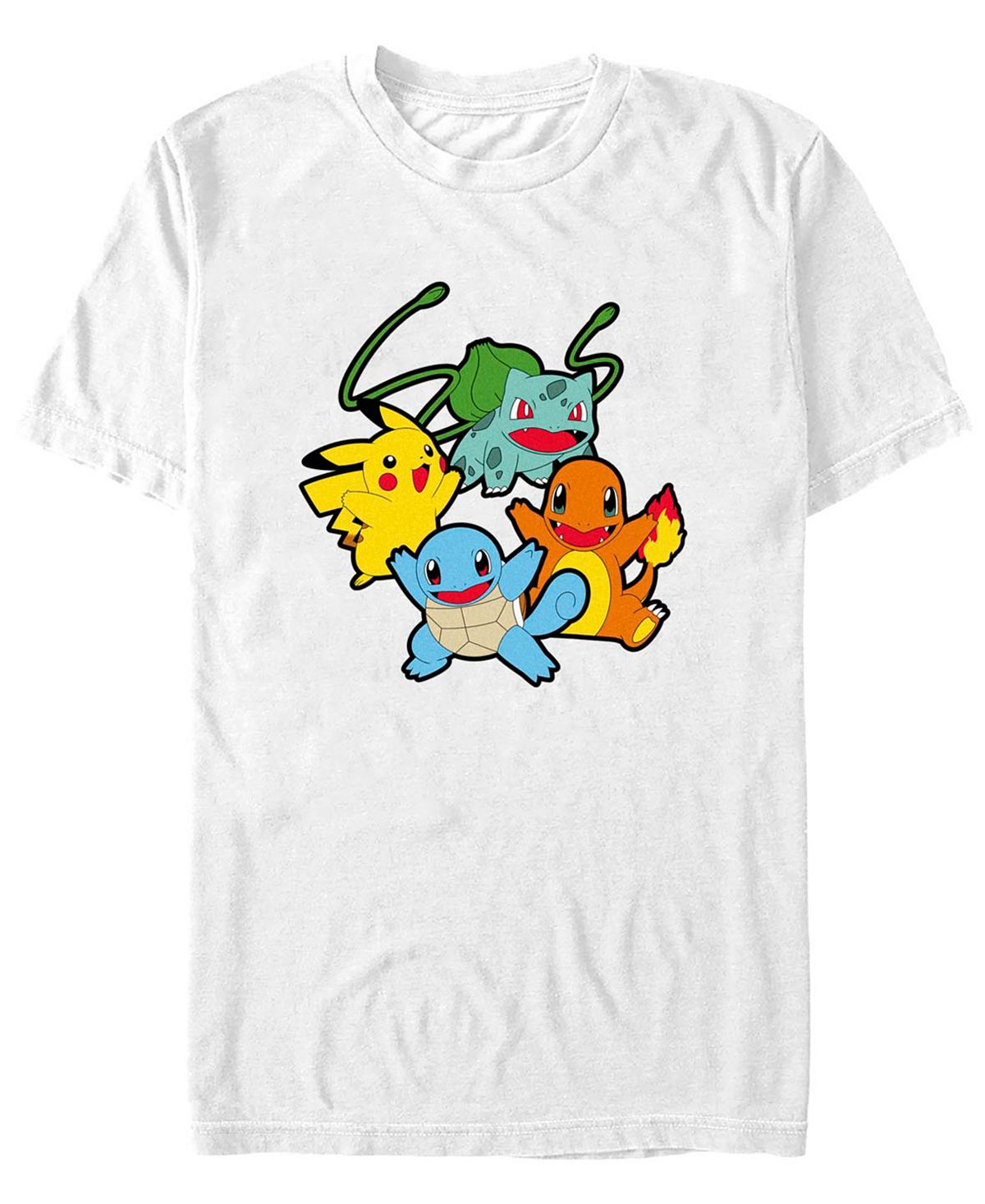 Мужская классическая футболка с короткими рукавами pokemon group Fifth Sun, белый мужская футболка с короткими рукавами scooby doo creepy flashlight group fifth sun черный
