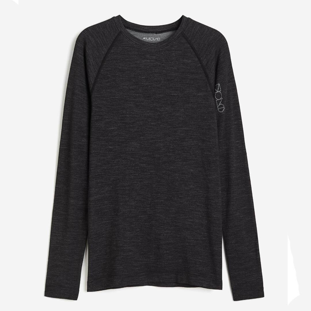 

Топ базовый H&M DryMove Wool-blend, темно-серый