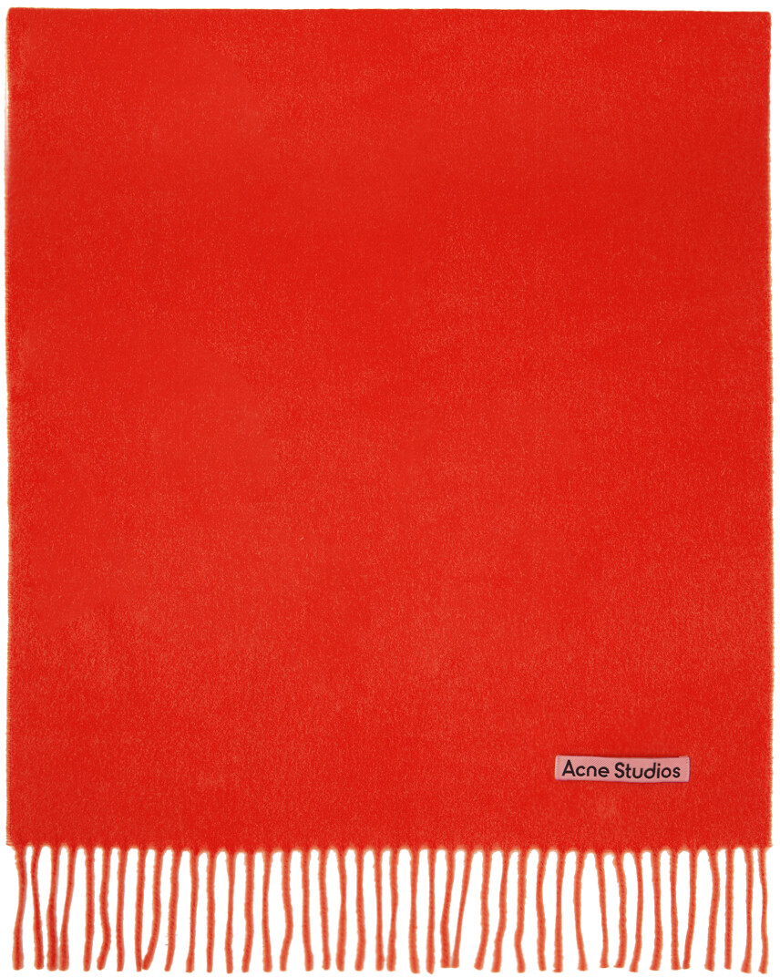 

Красный шарф c бахромой Acne Studios