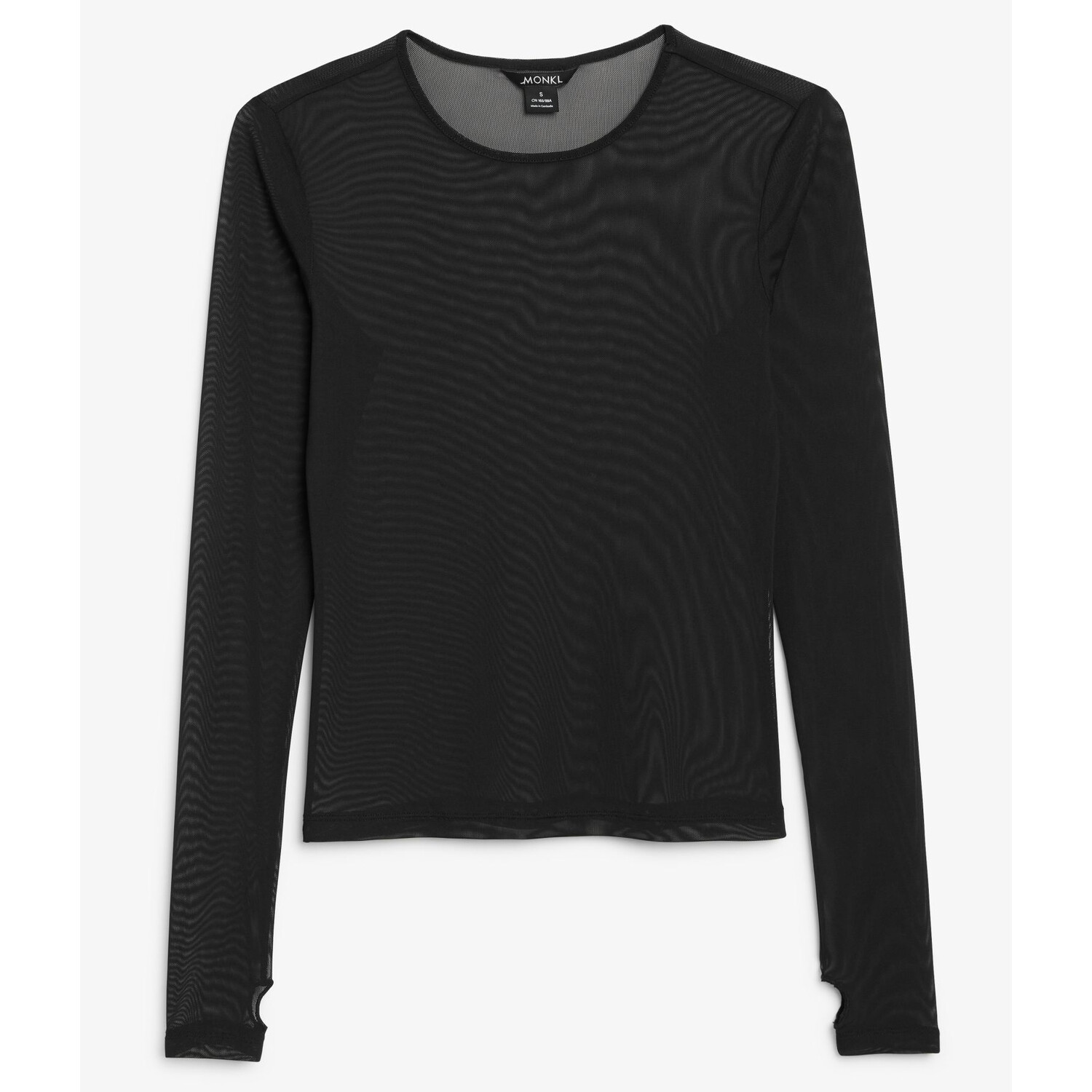 

Топ Monki Long Sleeve Mesh With Thumbholes, черный