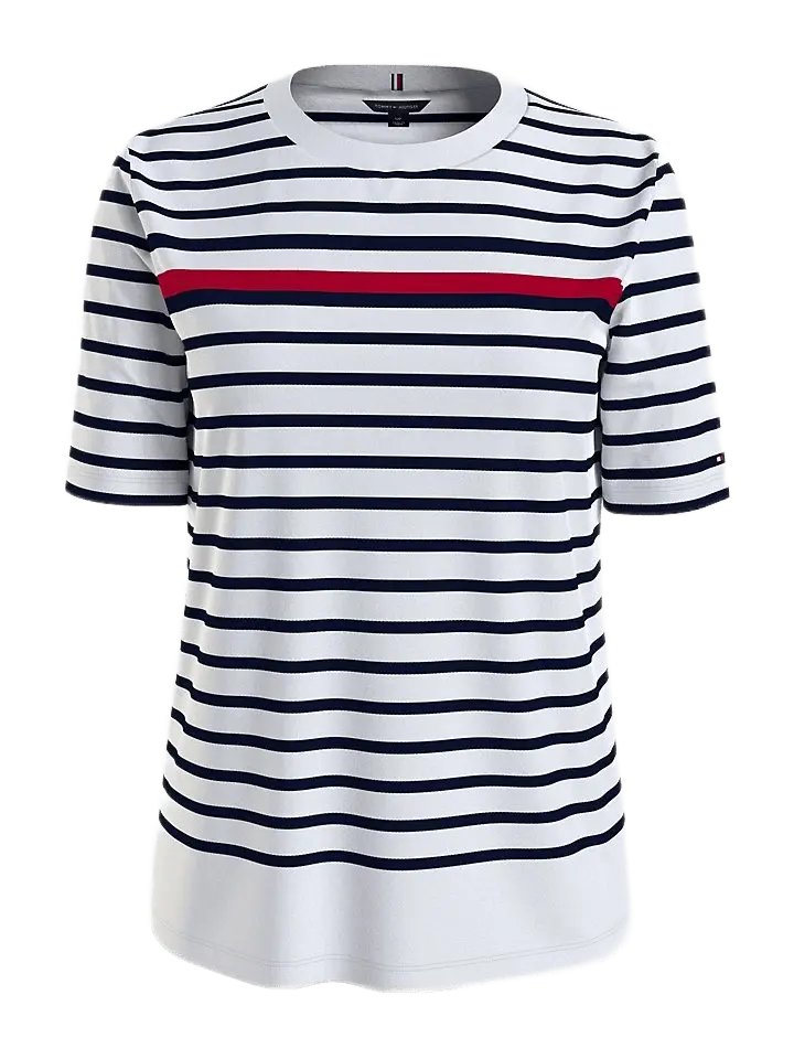 

Футболка Tommy Hilfiger Stripe, белый/мультиколор