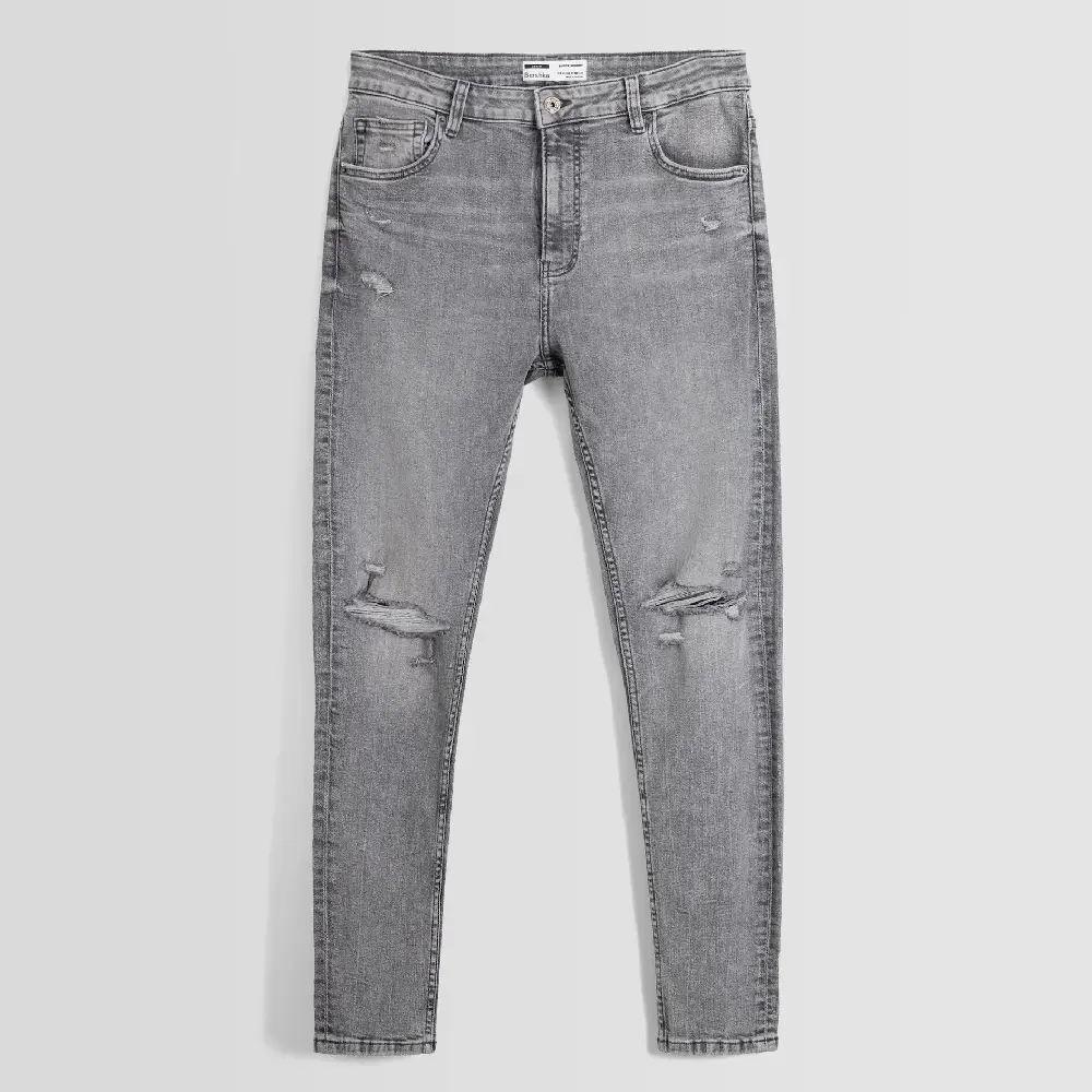 

Джинсы Bershka Ripped Skinny, темно-серый