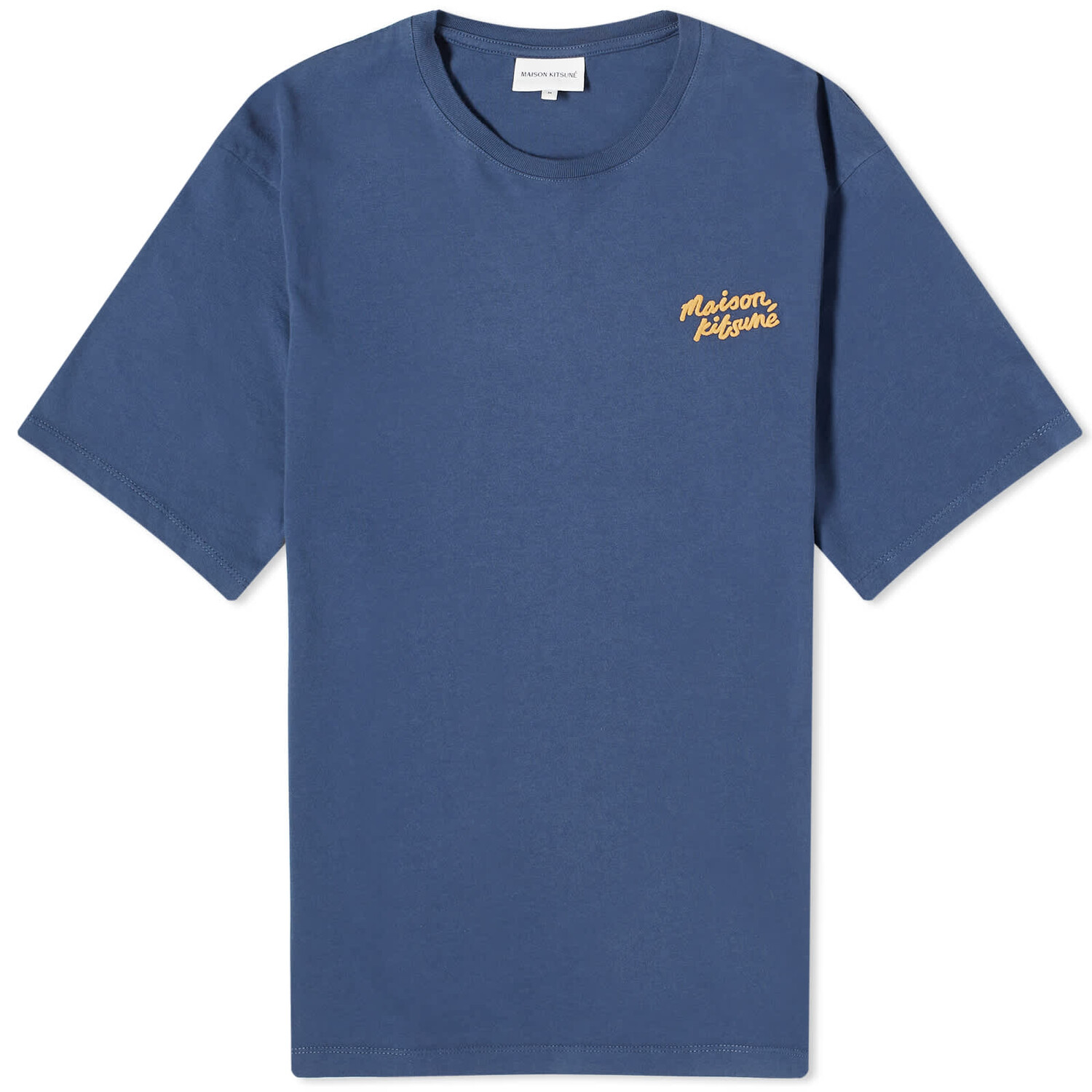 Футболка Maison Kitsune Maison Kitsune Handwriting Regular, цвет Blue Denim свитшот maison kitsune maison kitsune handwriting regular цвет light grey melange