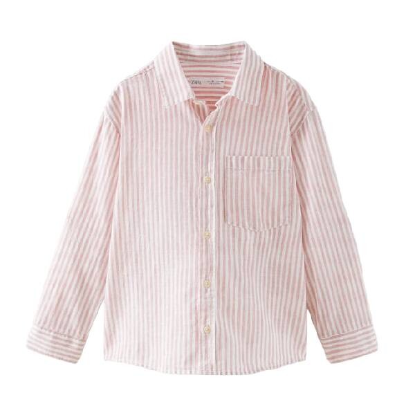 

Рубашка Zara Kids Striped, красный/белый