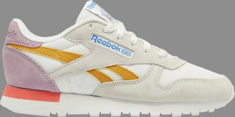 

Кроссовки wmns classic leather 'chalk bright ochre' Reebok, белый