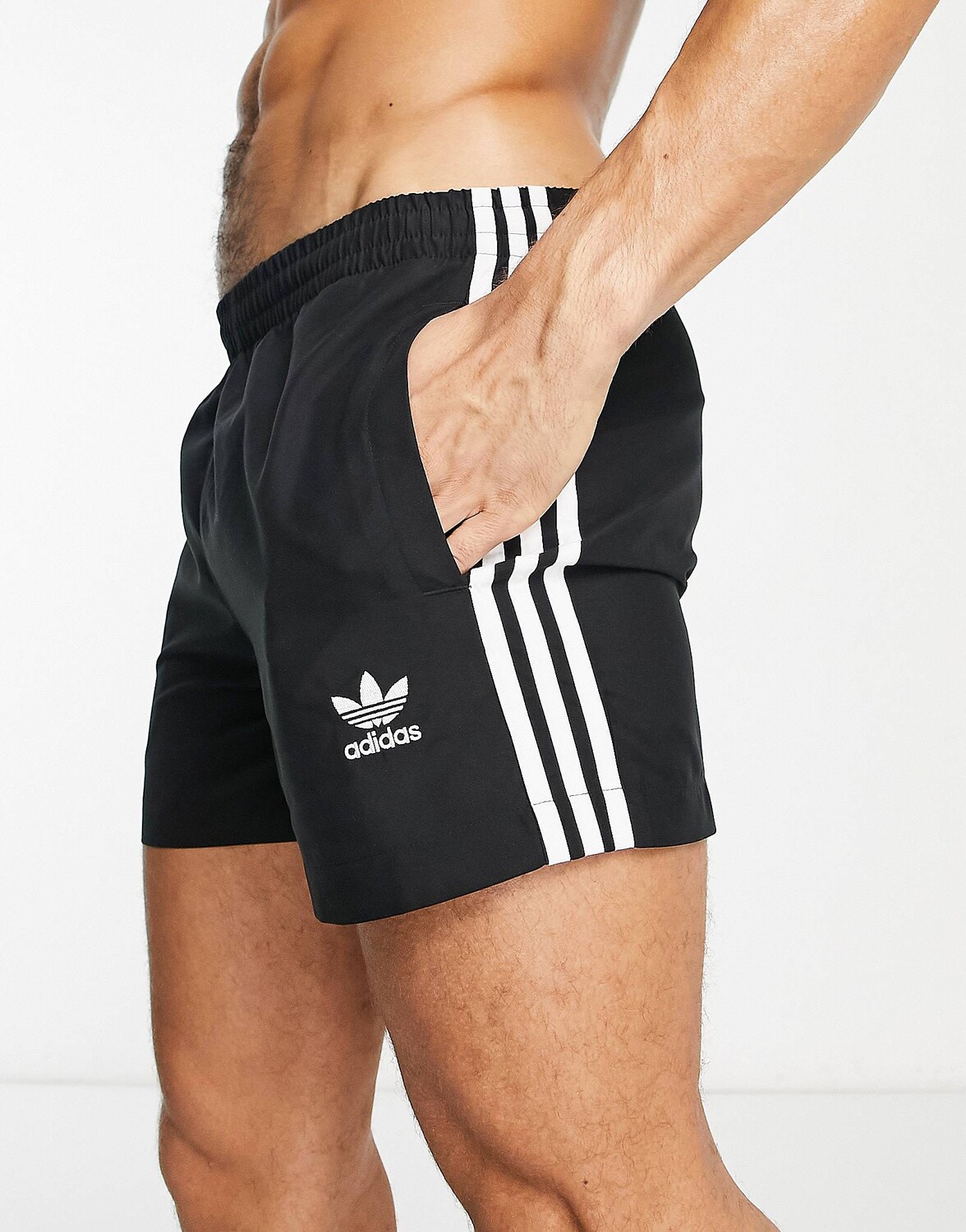 

Черно-белые плавки с 3 полосками adidas Swim