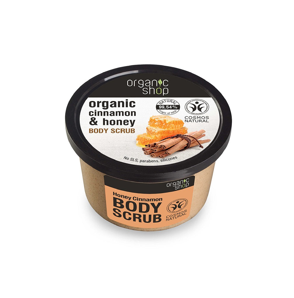 цена Organic Shop Омолаживающий скраб для тела успокаивающий скраб для тела Корица и мед 250мл