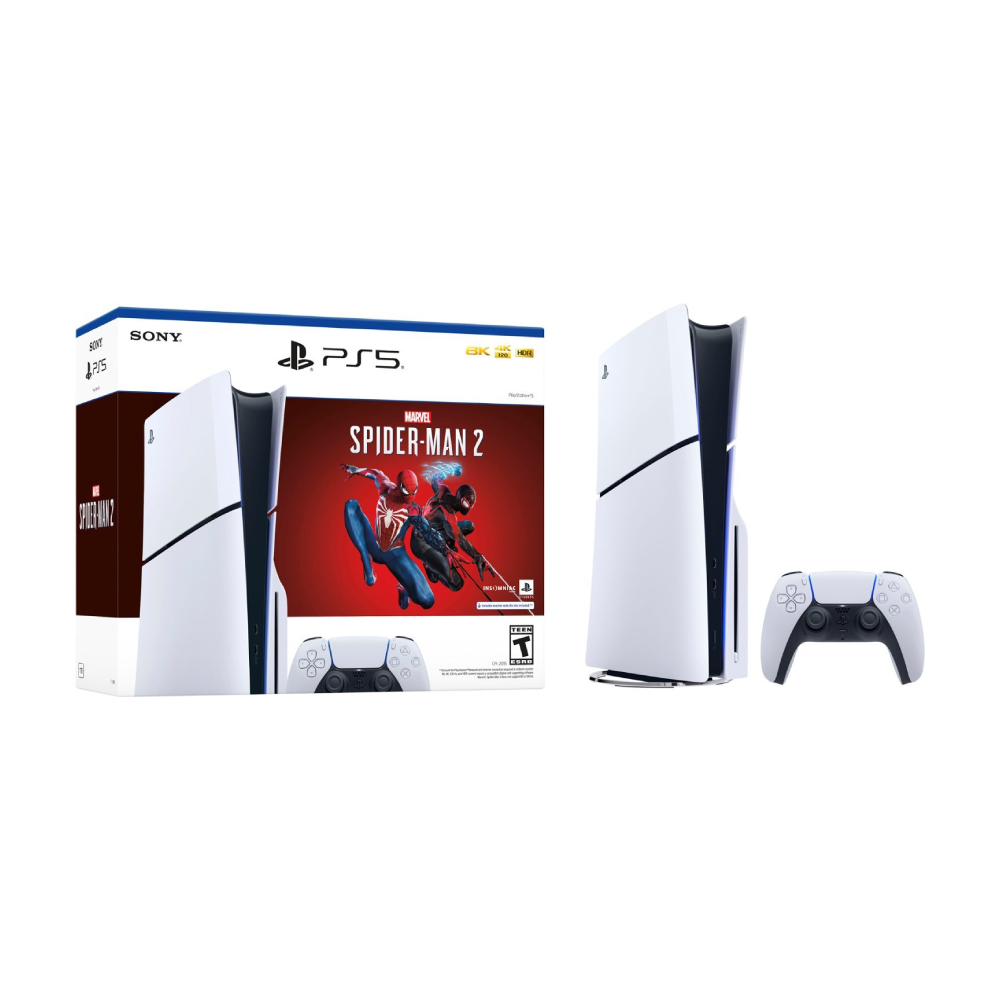Игровая консоль Sony PlayStation 5 Disk Edition (Slim) Marvel's Spider Man 2 Bundle, 1 ТБ, белый