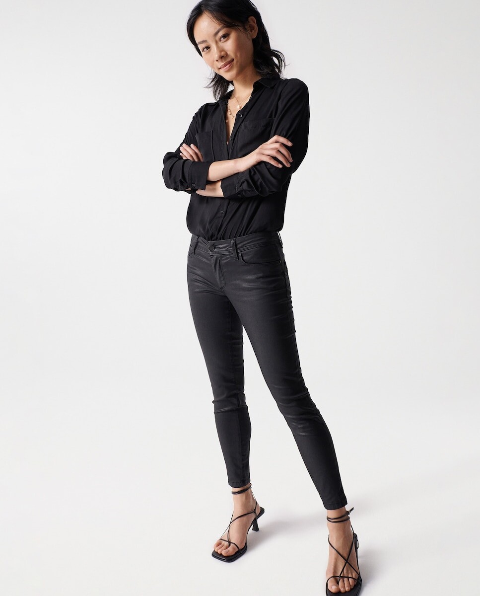 

Джинсы-капри с завышенной талией и эффектом пуш-ап Women's Wonder Salsa Jeans, черный