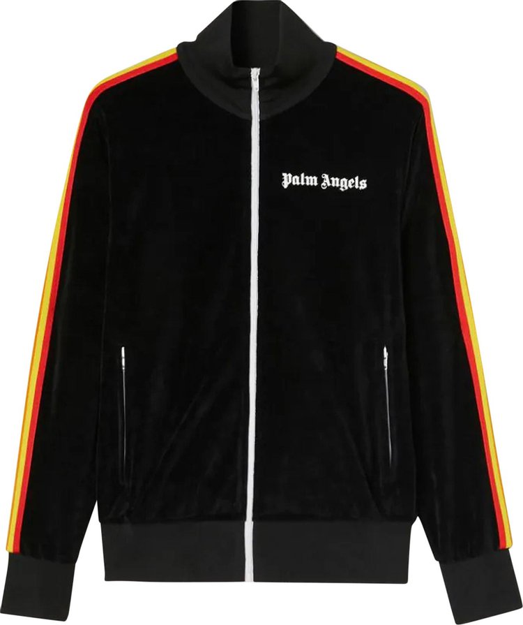 Куртка Palm Angels Rainbow Chenille Track Jacket 'Black/White', черный