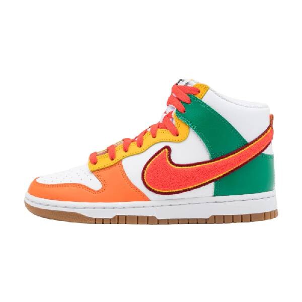 

Кроссовки Nike Dunk Hi Retro, белый/красный/зеленый/желтый/коричневый