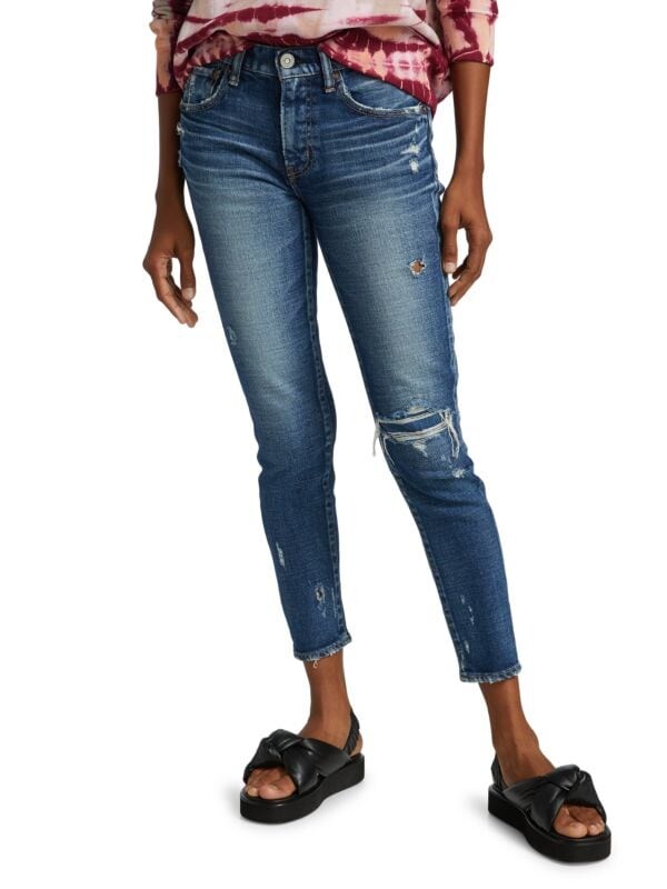 

Эластичные джинсы скинни lenwood с эффектом потертости Moussy Vintage Blue
