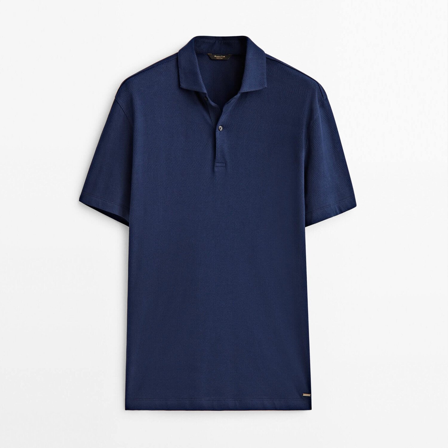 

Свитер-поло Massimo Dutti Herringbone Short Sleeve, dark blue