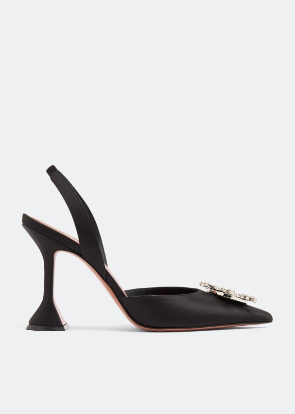 Туфли Amina Muaddi Begum Slingback, черный туфли amina muaddi begum sling нейтральный