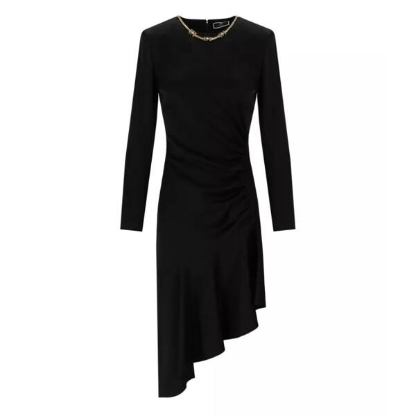 

Платье asymmetric dress with necklace Elisabetta Franchi, черный