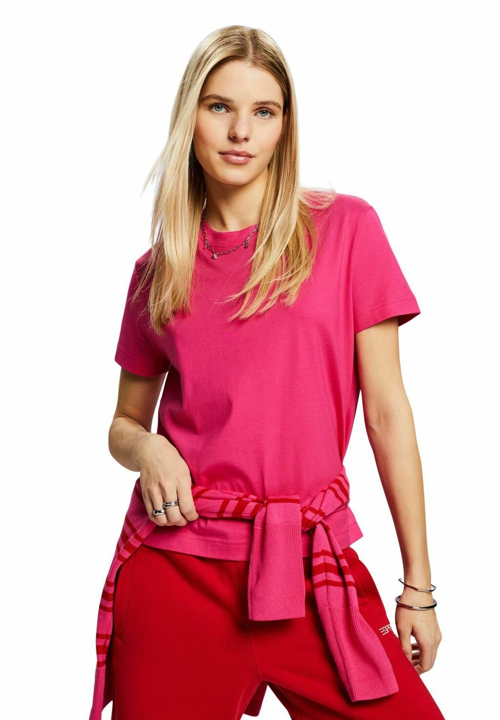 

Футболка базовая AUS PIMA-MIT RUNDHALSAUSSCHNITT Esprit, цвет pink fuchsia