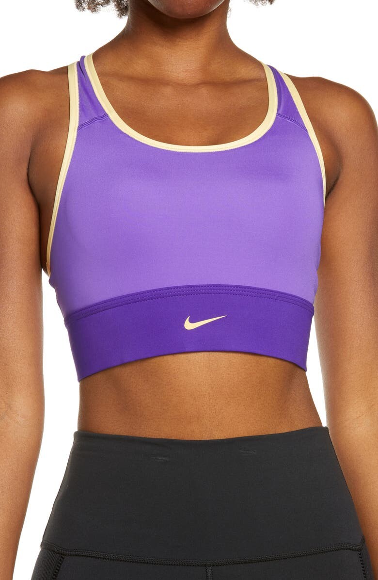 

Удлиненный спортивный бюстгальтер с подкладками Dri-FIT Swoosh NIKE