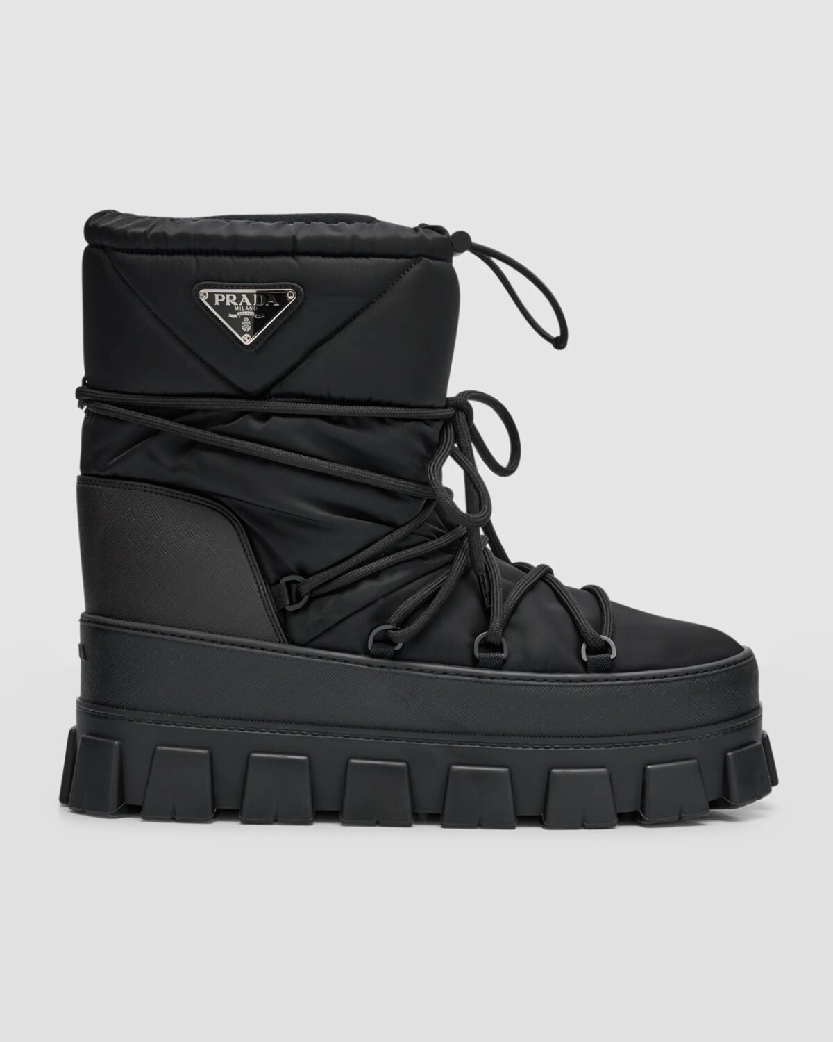 

Мужские нейлоновые габардиновые ботинки для апре-ски Prada, цвет Black