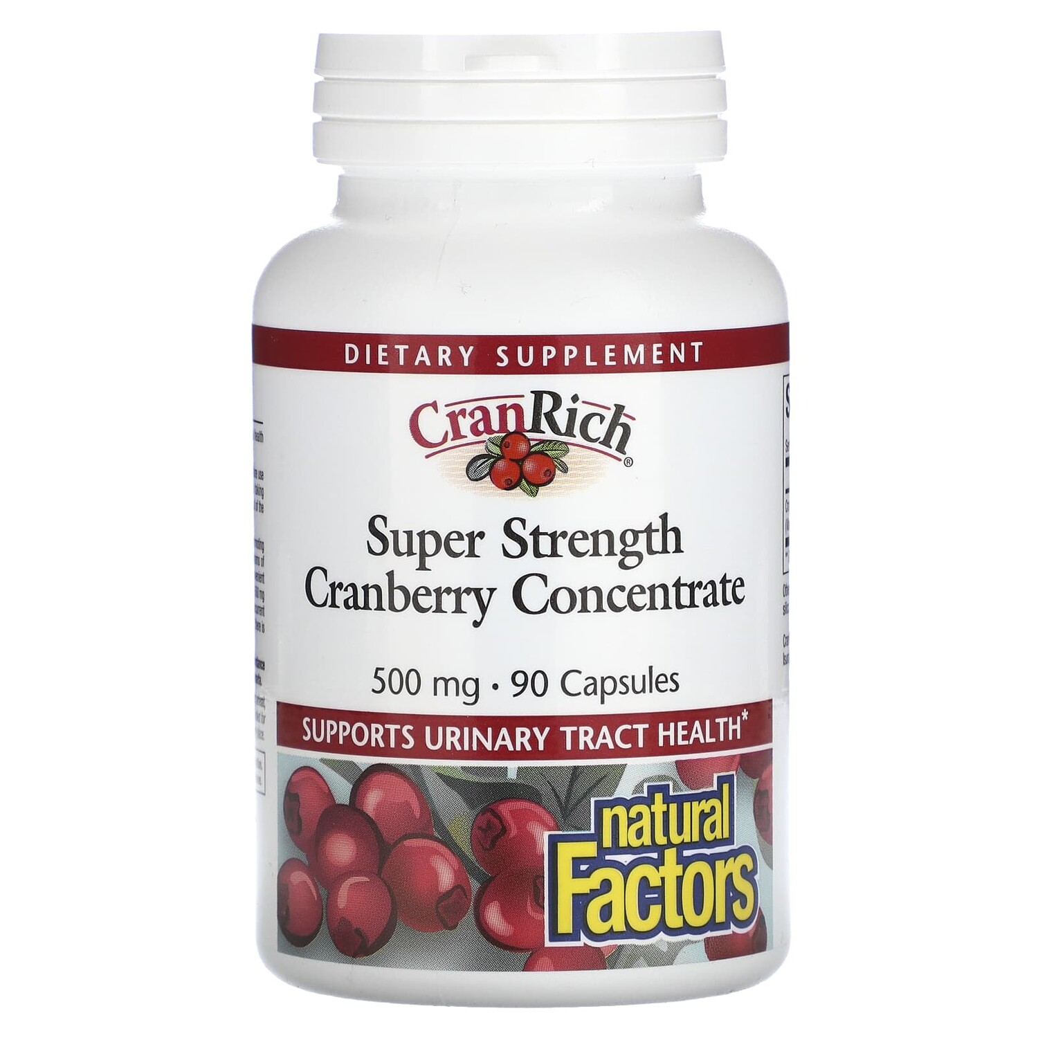 

CranRich, Super Strength, концентрат клюквы, 500 мг, 90 капсул, Natural Factors