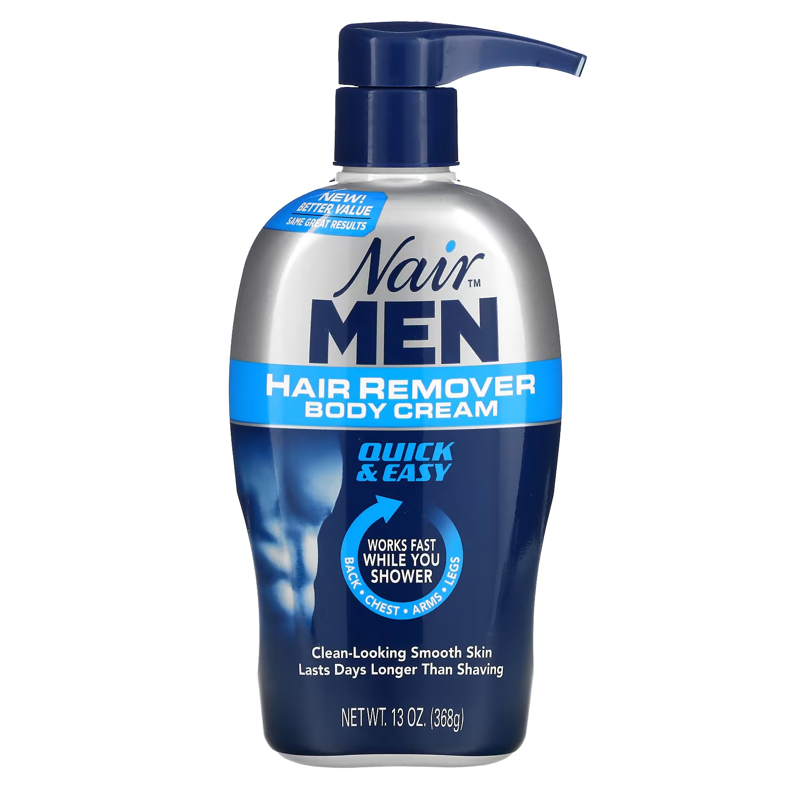 Крем Nair For Men для удаления волос, 368 г nair средство для удаления волос крем для душа натуральное кокосовое масло и витамин e 357 г 12 6 унции