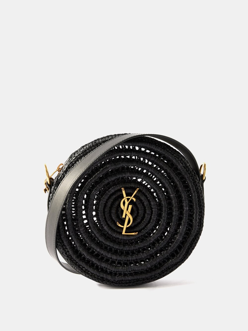 

Маленькая сумка через плечо cassandre из искусственной рафии и кожи Saint Laurent, черный