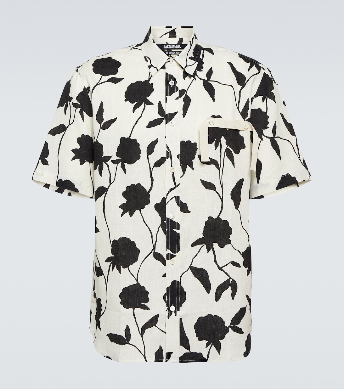 

Льняная рубашка с цветочным принтом La Chemise Melo Jacquemus, черный