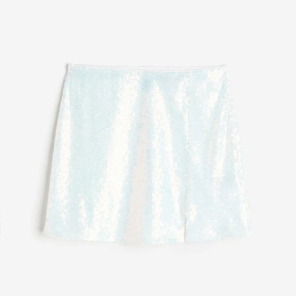 

Юбка H&M Sequined Mini, белый/серебристый