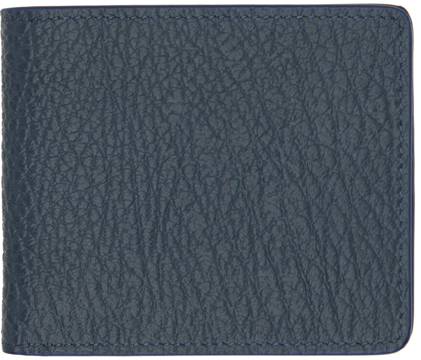 

Кошелек Bifold из телячьей кожи темно-синего цвета Maison Margiela