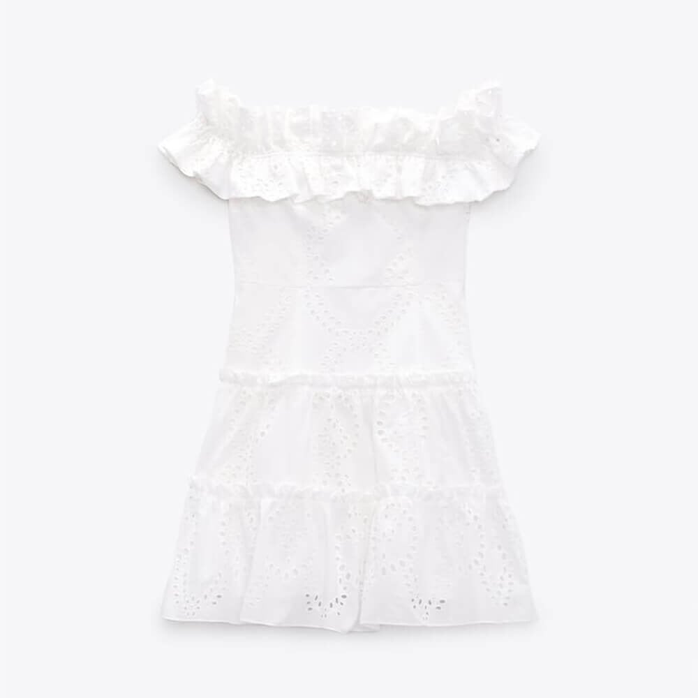 

Платье Zara Short With Exposed Shoulders, белый