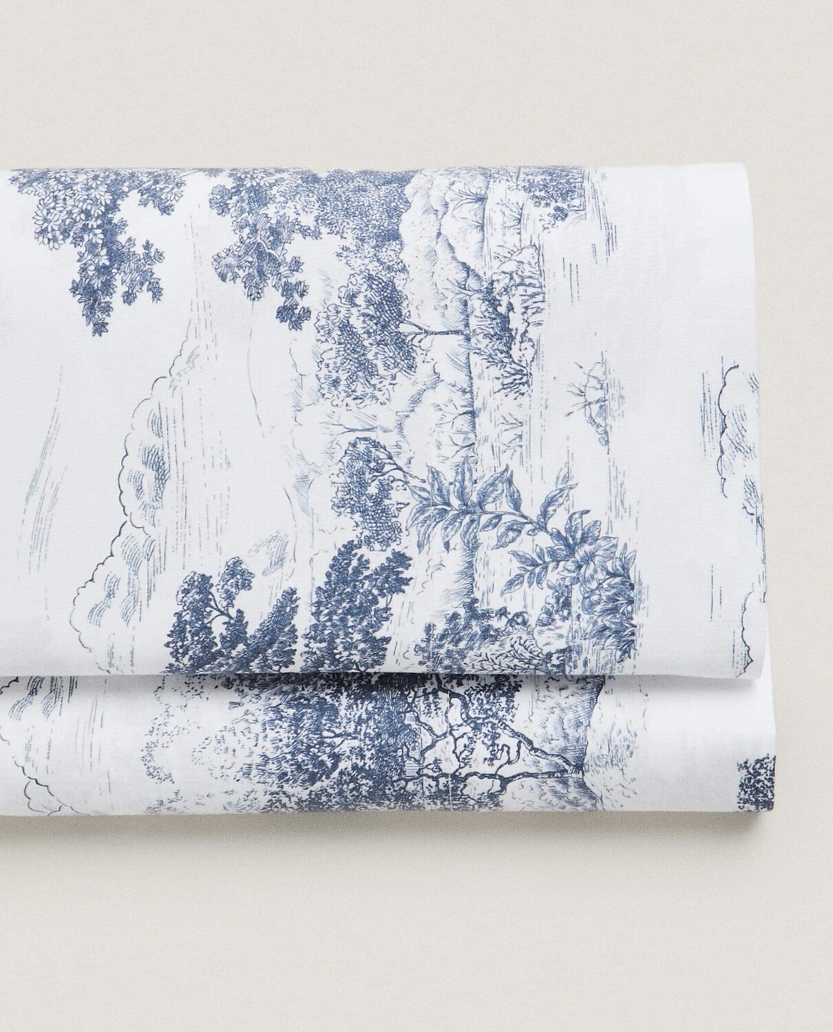 

Простыня с узором Toile de Jouy, белый