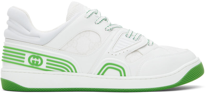 

Зелено-белые кроссовки Basket Gucci