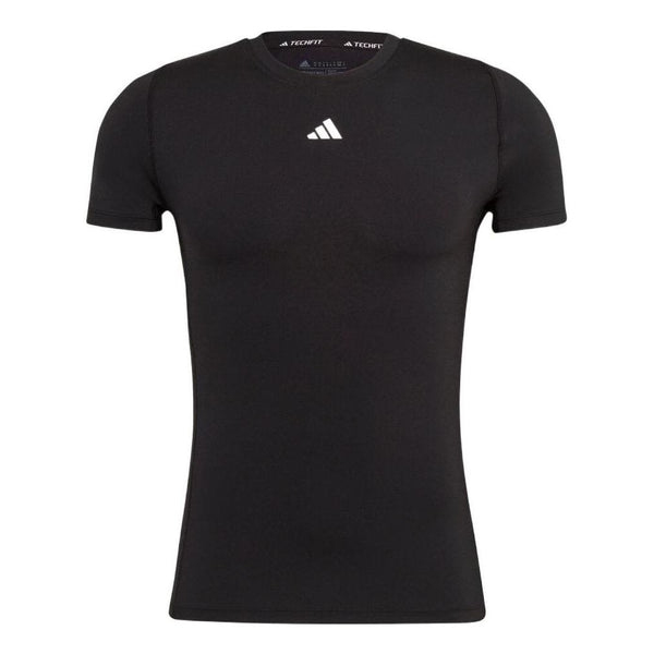 Футболка Adidas Solid Color Logo Printing Round Neck Short Sleeve Japanese Version Black T-Shirt, Черный