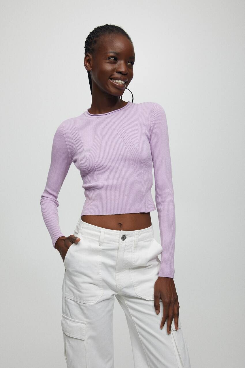 

Свитер в рубчик Pull&Bear, сирень