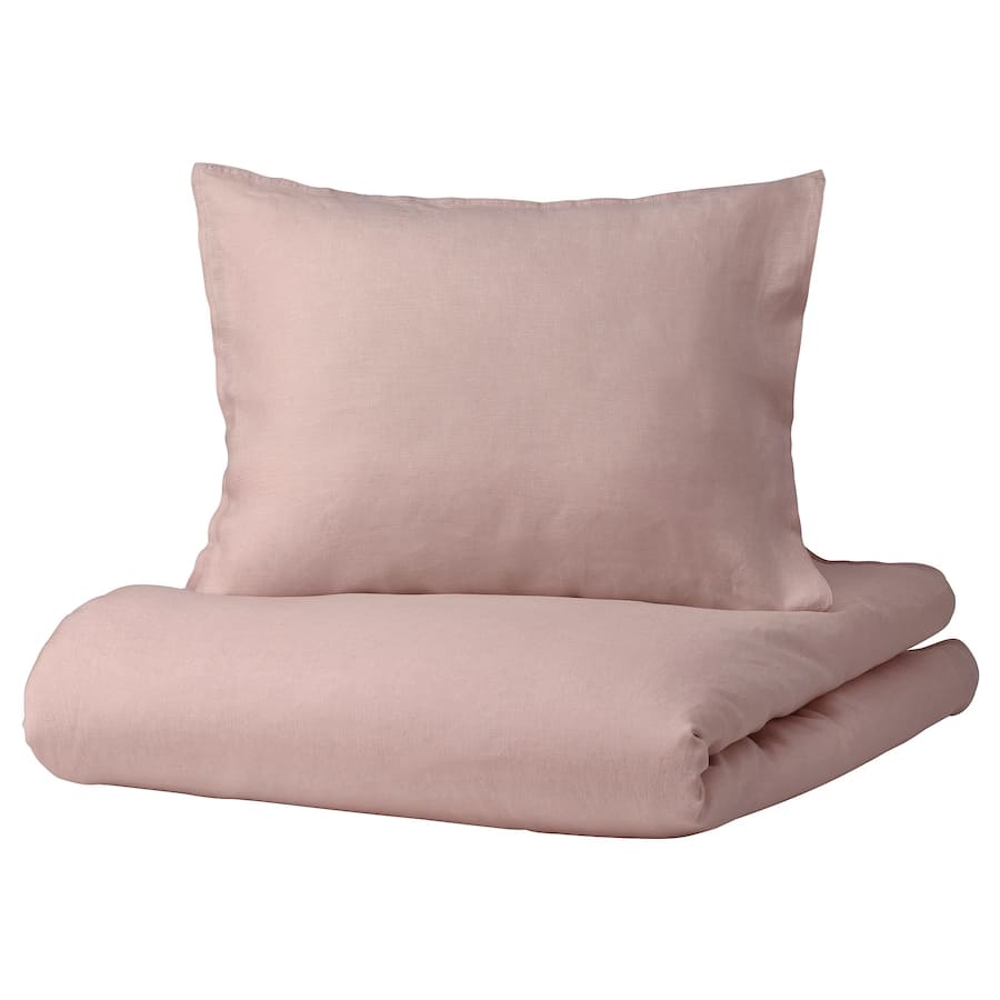 комплект постельного белья ikea nattjasmin 240x220 50x60 светло бежевый Комплект постельного белья Ikea Dytag, 3 предмета, 240x220/50x60 см, светло-розовый