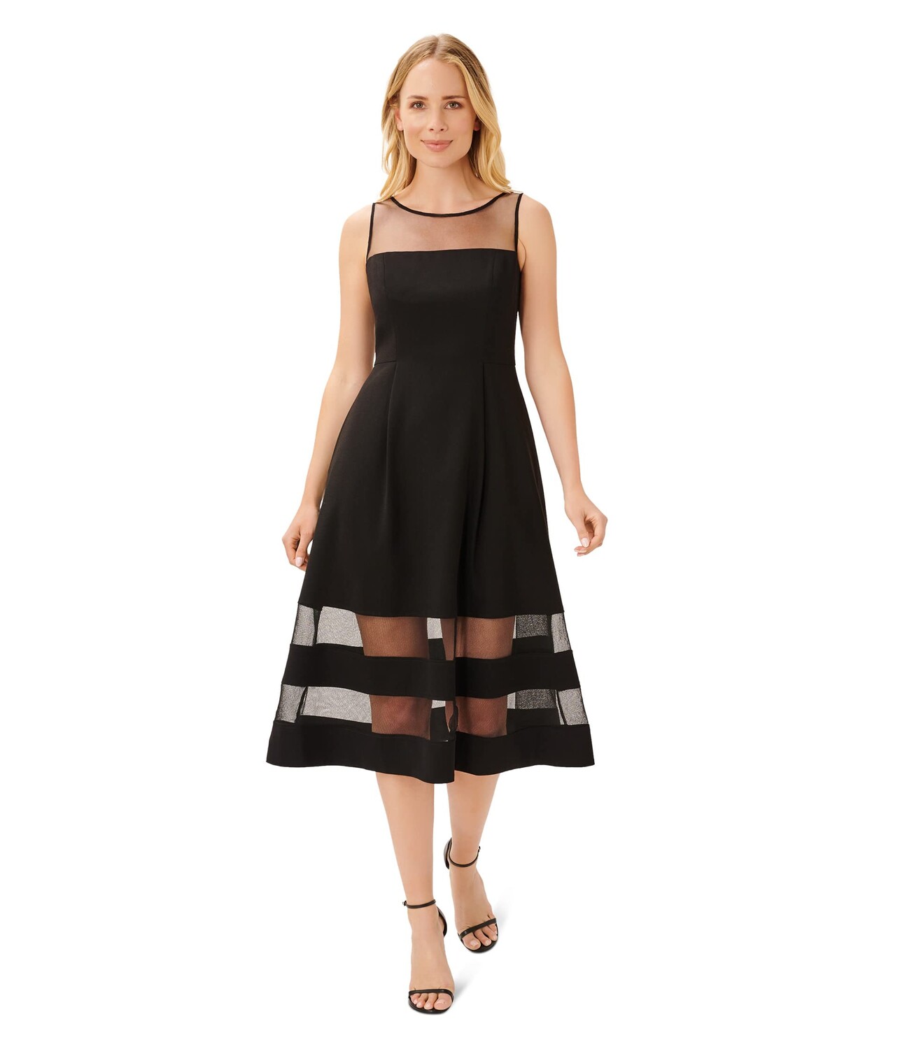 

Платье Adrianna Papell, Stretch Crepe Cocktail Dress with Illusion Hem Detail