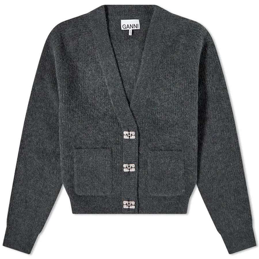 

Кардиган GANNI Soft Wool, серый