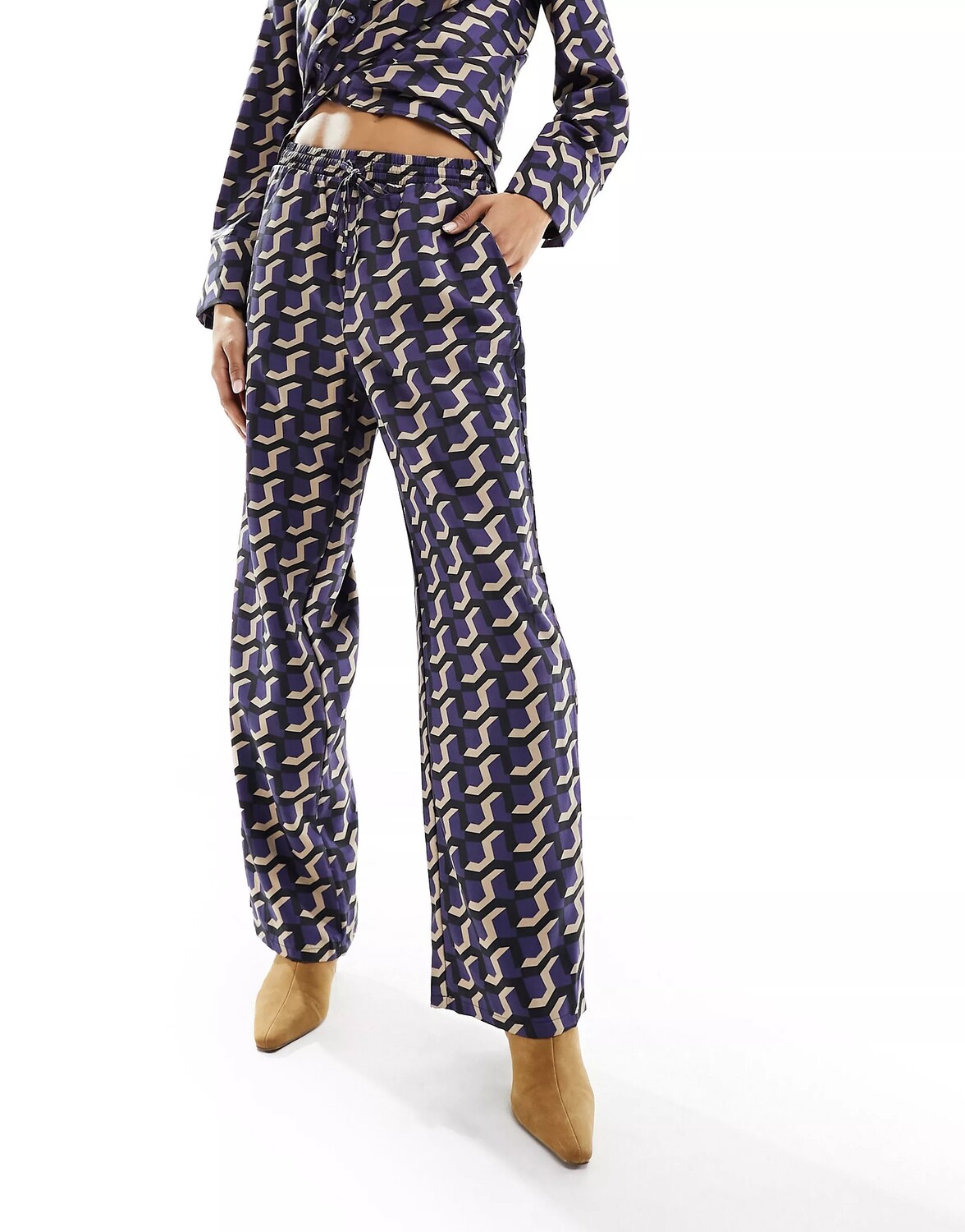 

Брюки Vero Moda Satin Co-ord, мультиколор