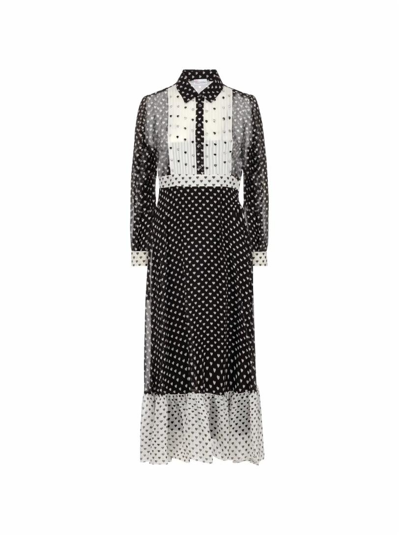 

Шифоновое платье с принтом сердец RED Valentino