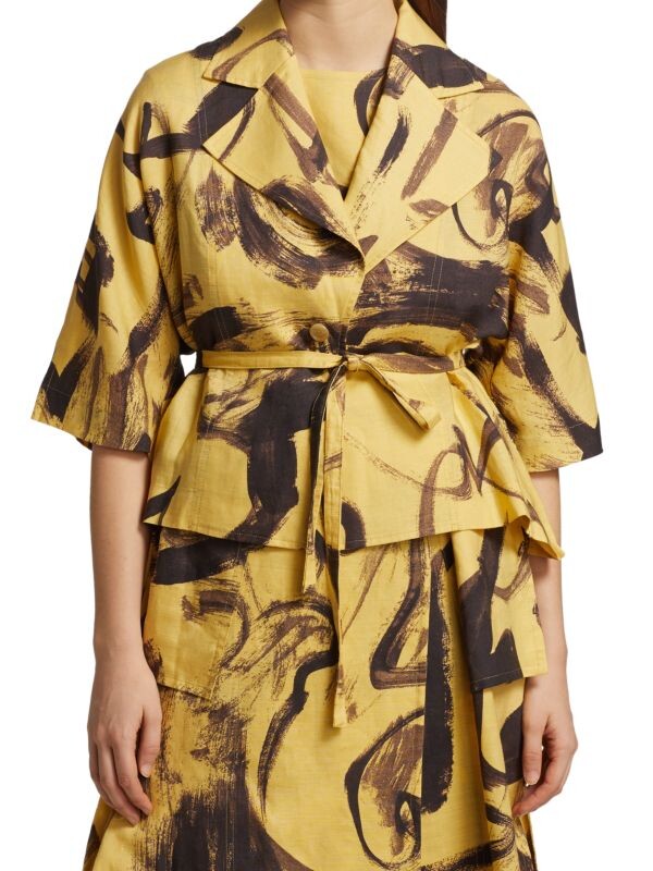 

Куртка Issey Miyake с короткими рукавами brush stroke, желтый