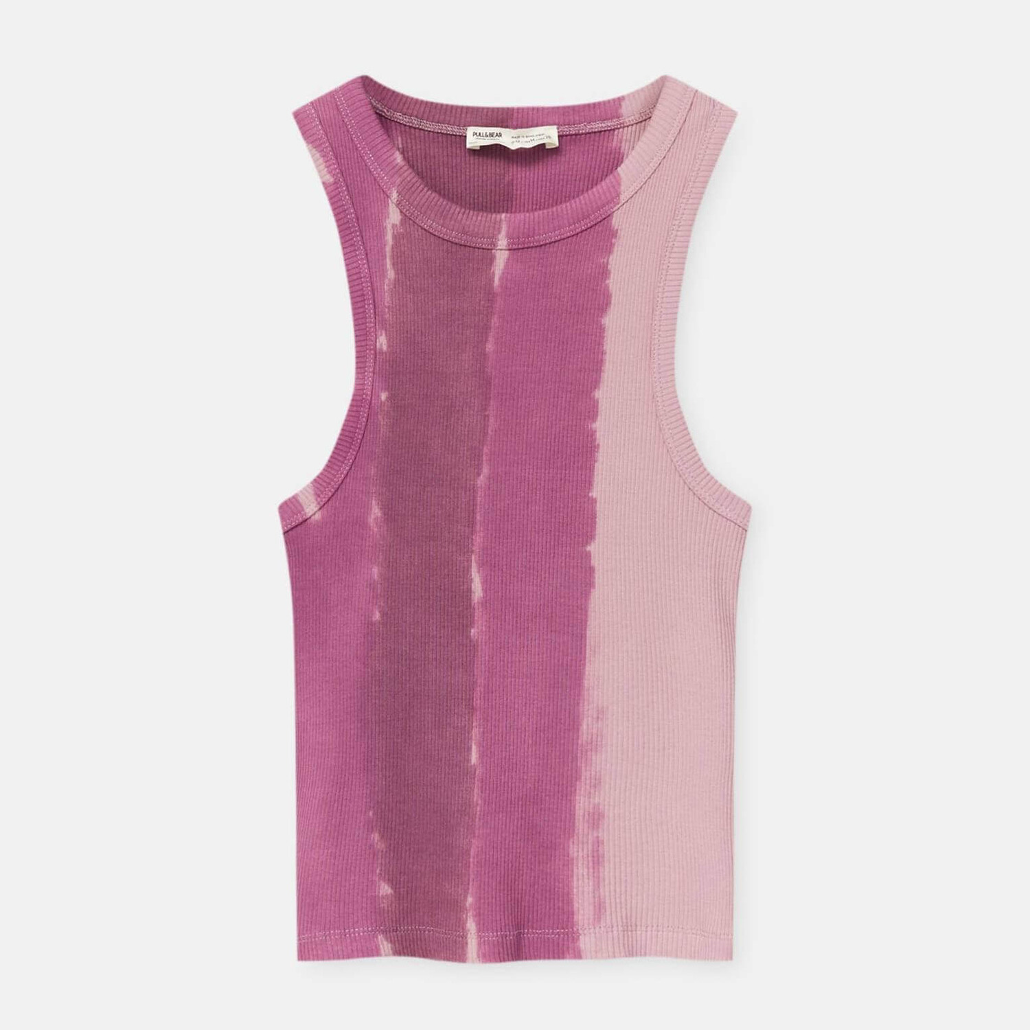 

Топ Pull&Bear Tie-dye Ribbed, розовый