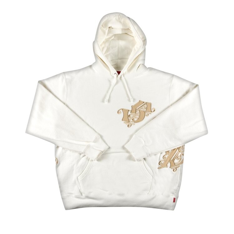 

Толстовка Supreme Old English Wrap Hooded Sweatshirt 'White', белый
