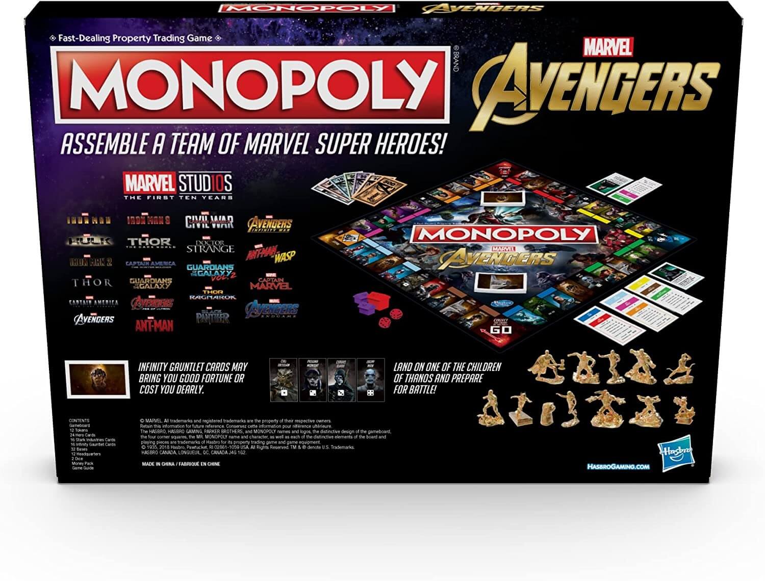 Настольная игра Hasbro Gaming Monopoly: Marvel Avengers Edition – заказать  из-за границы с доставкой в «CDEK.Shopping»