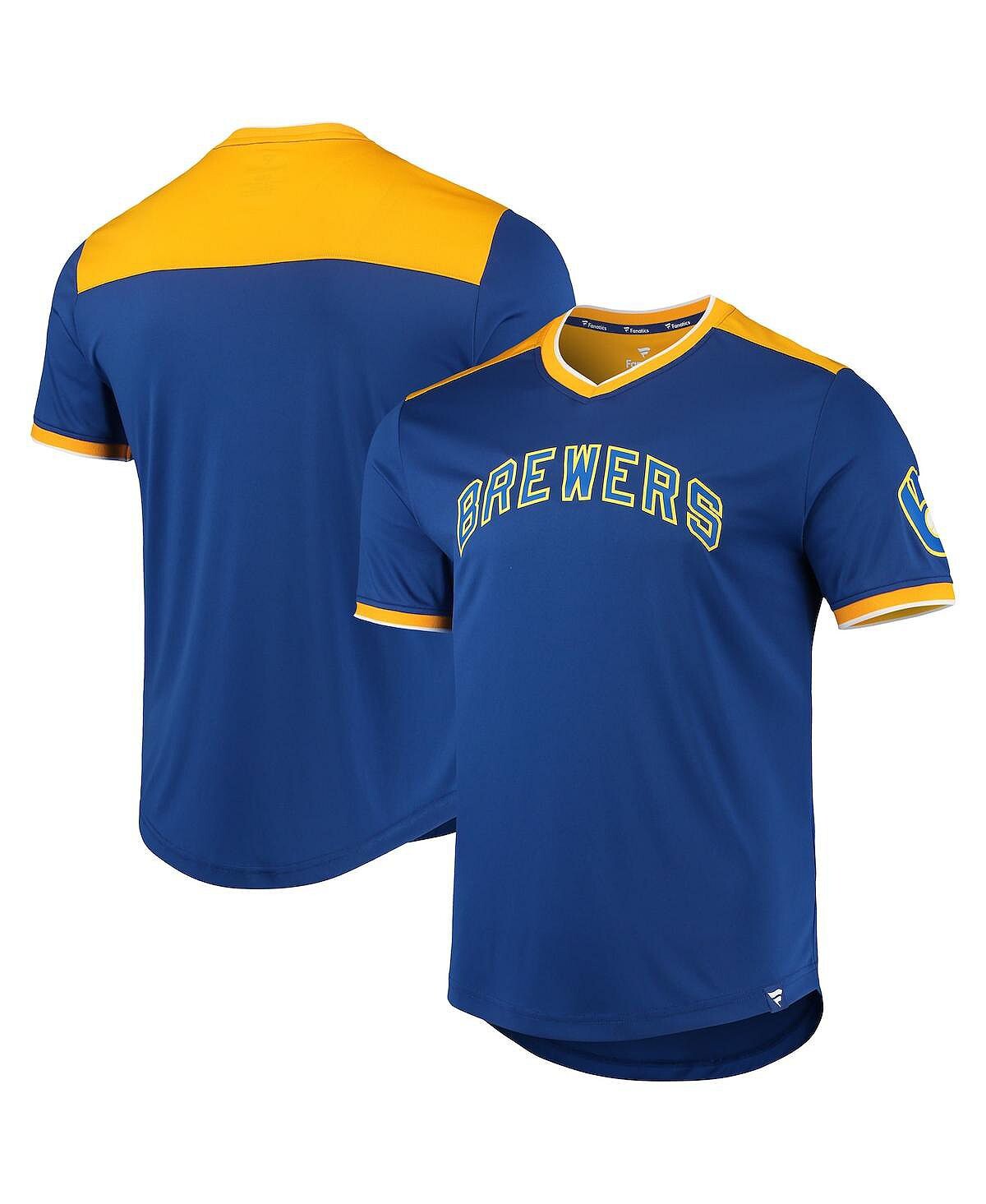 

Мужская фирменная футболка royal и gold milwaukee brewers true classics walk-off с v-образным вырезом Fanatics, мульти