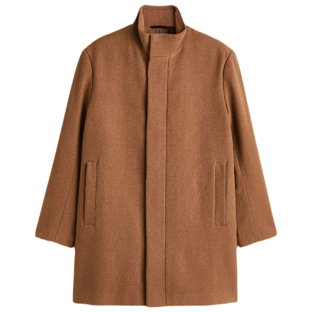 Пальто из смесовой шерсти H&M, коричневый