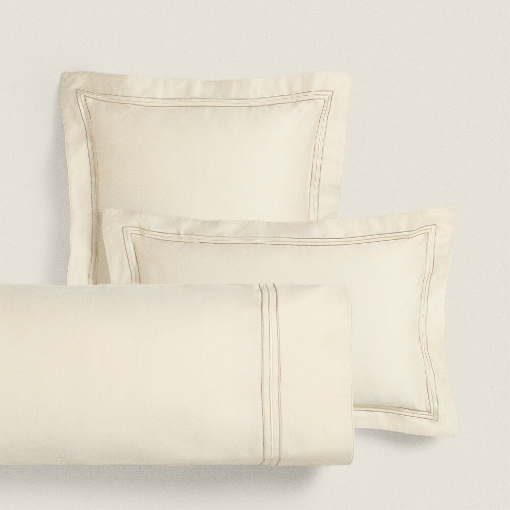 

Наволочка Zara Home Triple Trim, светло-желтый