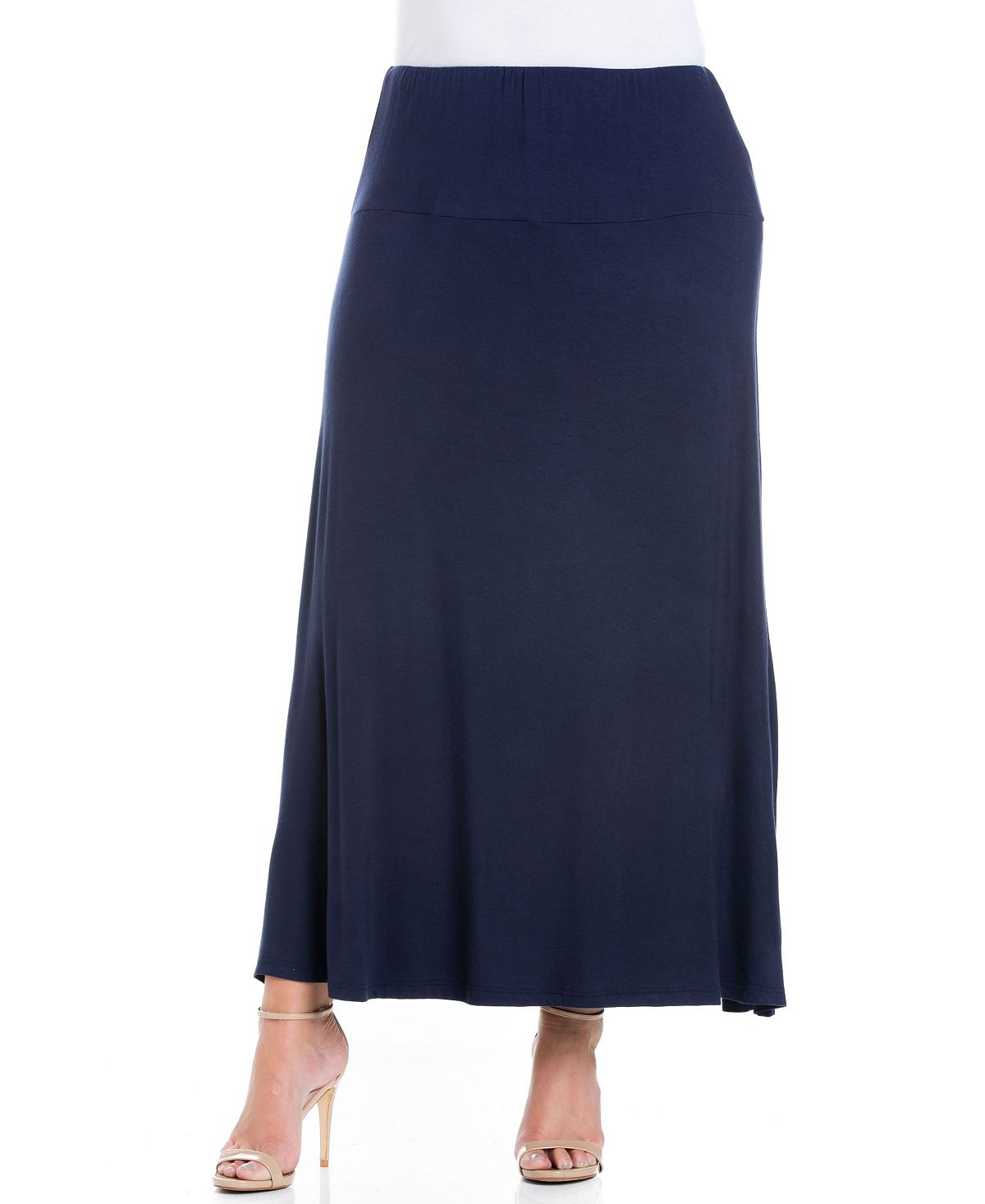 Женская макси-юбка больших размеров 24seven Comfort Apparel, синий плюс размер 24seven comfort apparel удобная макси юбка с откидным поясом 24seven comfort apparel темно синий